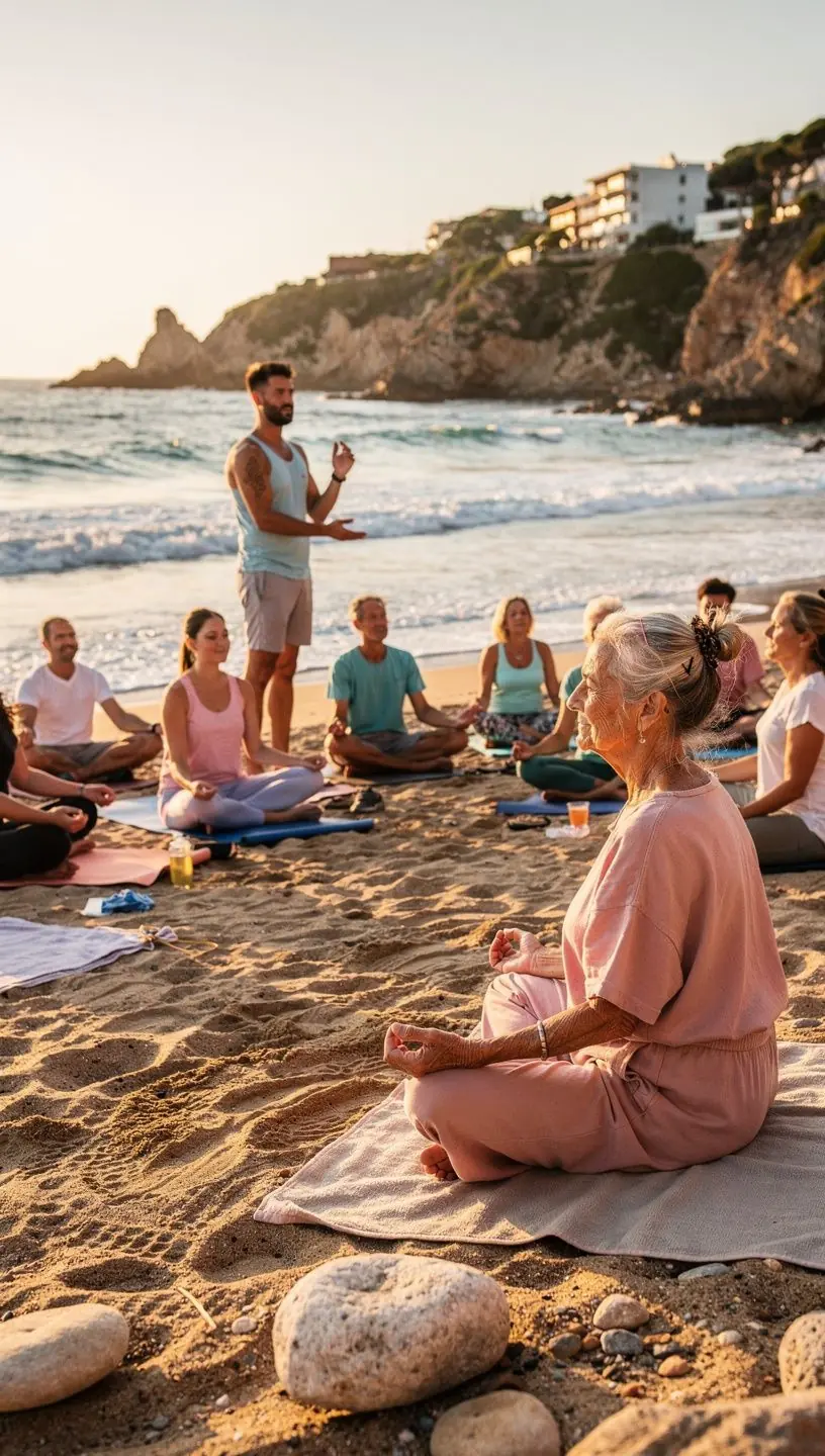 Hombre ejecutando una postura de guerrero, mostrando determinación y resistencia en un ambiente soleado.